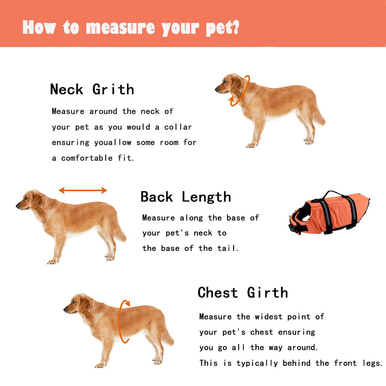 CozyCabin Dog Life Jacket,Size Adjustable Dog Lifesaver Safety Reflective Vest Pet Life Preserver(S)