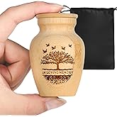 Small Urns for Human Ashes Keepsake Set of 1, Handcrafted Bamboo, Mini Cremation Keepsake Urn for Funeral Memorial or Home Decorative, 2" W x 3" H