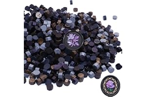 ONWINPOR 600Pcs Wax Seal Beads, Black Sealing Wax Beads for Waxseal Stamp, Antique Gold Waxsealing Beads Set with 6 Colors, Perfect for Gift Sealings, Letter Sealing, Envelopes Sealingstamp (Black)