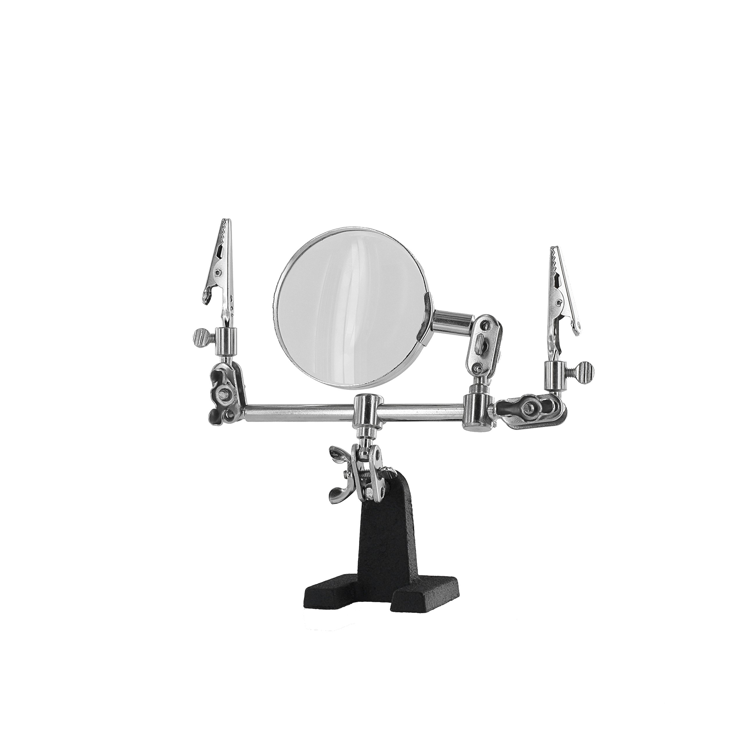 Helping Hands with Glass Magnifier, Silver