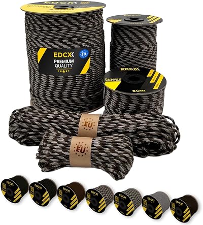EdcX Paracord 4mm 550 Type III 20+ Colors 50m 100m 300m EU Made