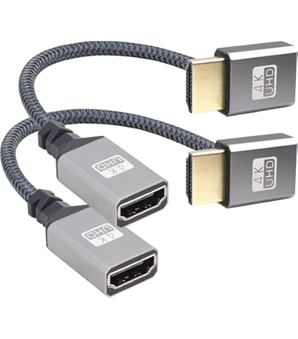 RIIEYOCA 4K Mini HDMI naar Vrouwelijk Adapterkabel, 90 graden omlaag hoek, Mini HDMI Mannelijk, Ondersteuning 4K UHD, voor laptop, Projector, TV, Monitor, Camcorder (20cm