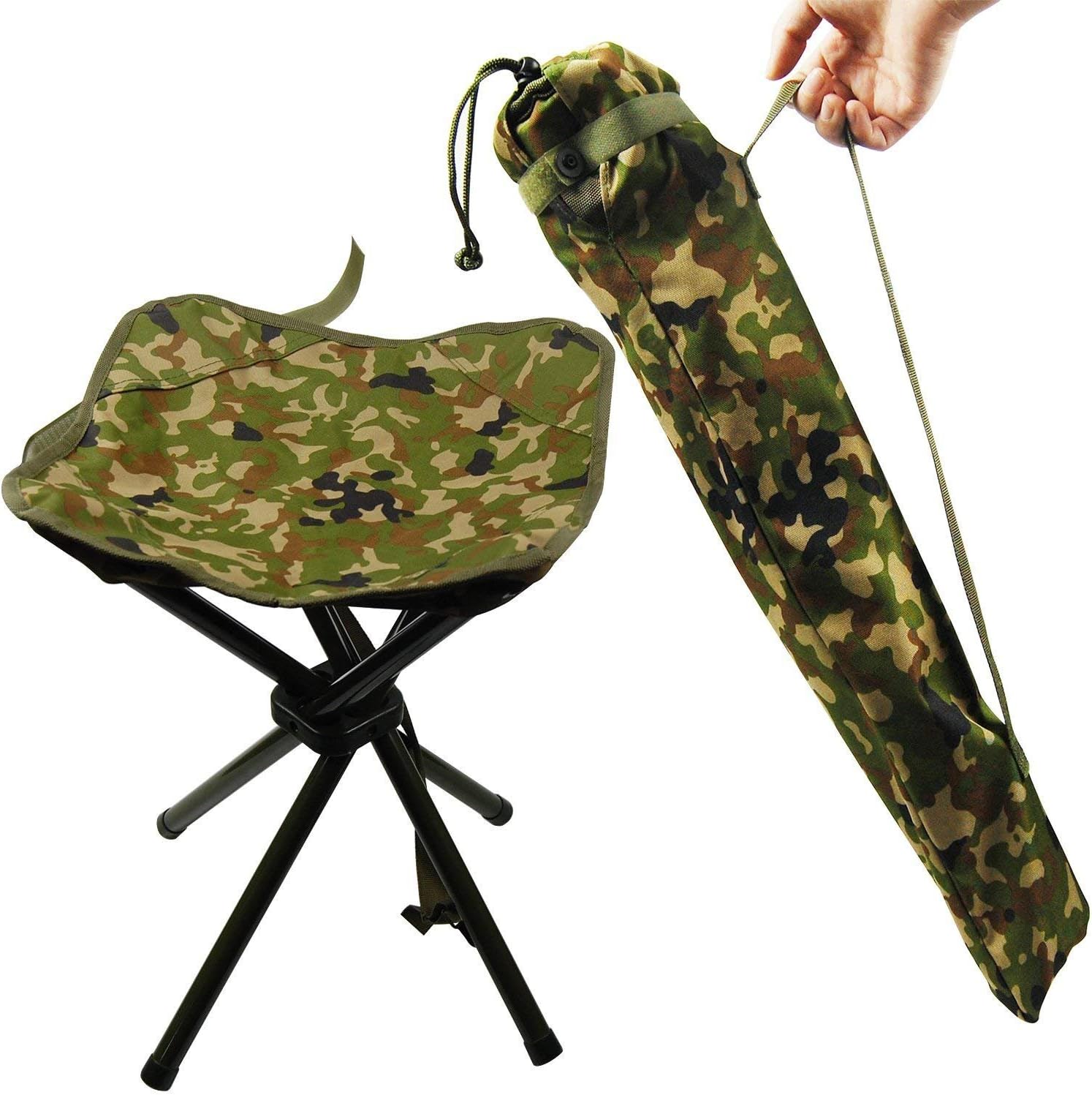 VanRolldex Folding Camping Stool Portable Camp Travel Chair Light Weight Foldable Seat for Fishing Hunting Hiking Travelling Mountaineering Picnic Outdoor Stool