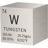 Pure Tungsten Metal Cube Element Collection Block, Periodic Table Display For Desk Or Office, Atomic Number 74 W, Precision Crafted 99.95% High Purity, 0.4 In Science Decoration