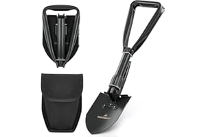 DARTMOOR Mini Folding Shovel High Carbon Steel, Portable Lightweight Outdoor Tactical Survival Foldable Mini Shovel, Entrenching Tool, Camping, Hiking, Digging, Backpacking, Car Emergency