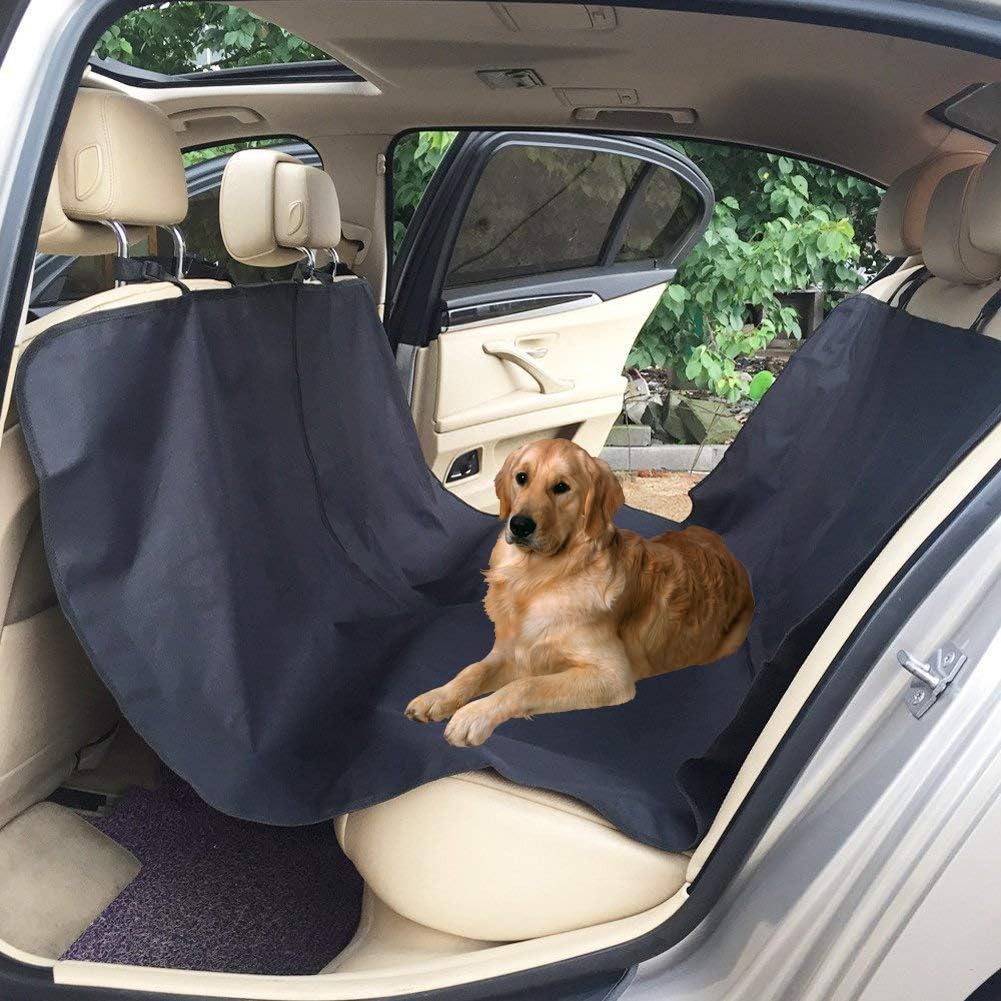 Adogo - Funda impermeable para el asiento trasero del coche, para mascotas, grande, con respaldo antideslizante y anclajes para los asientos, hamaca ...