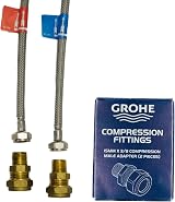 GROHE 15mm Compression x 3/8 Inch BSP Male Brass Adaptors for UK Taps - Set of 2 view 2