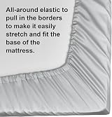 NTBAY Egyptian Cotton Fitted Sheet 500 TC Light Grey 30cm Deep Pocket view 6