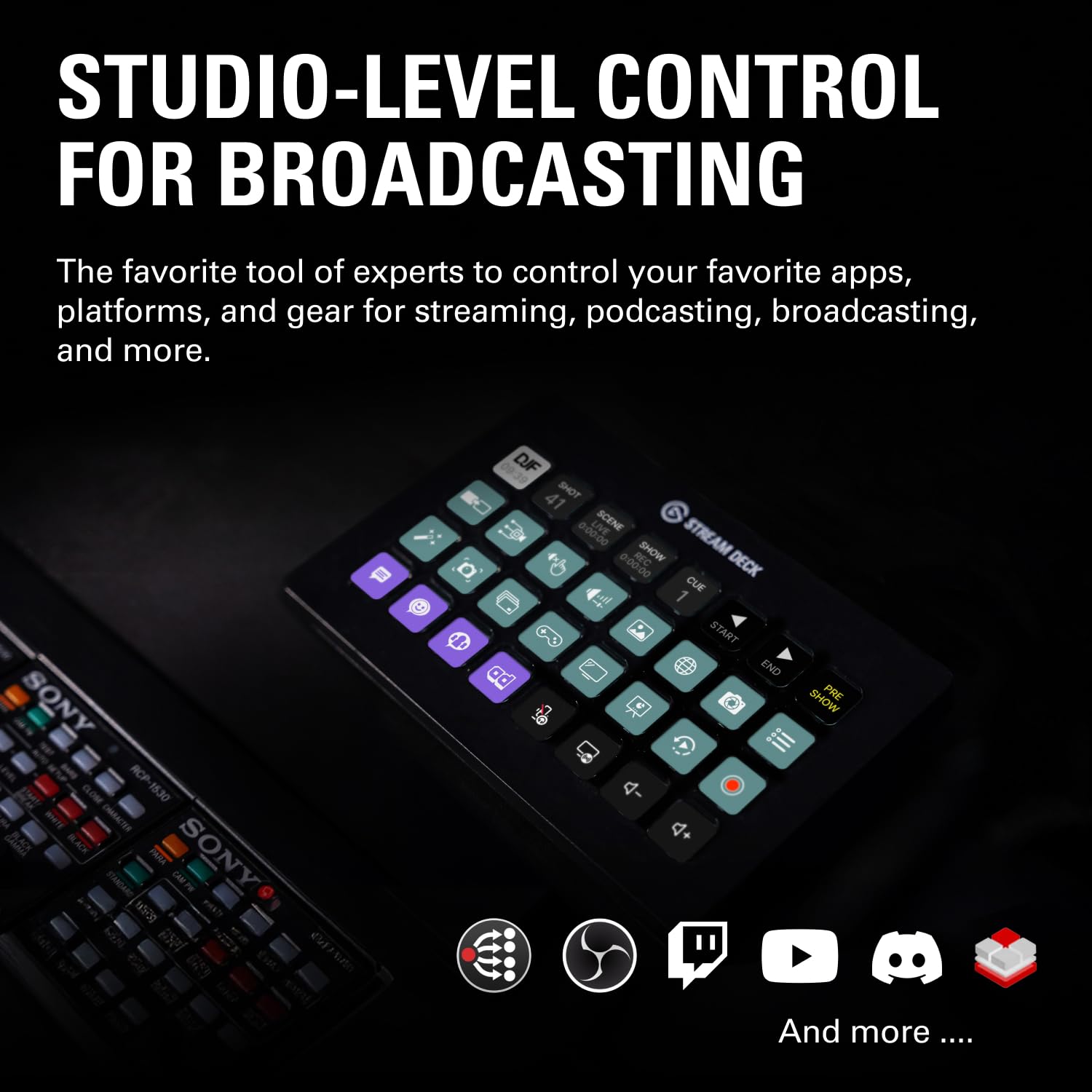 Elgato Stream Deck XL – Advanced Studio Controller, 32 macro keys, trigger actions in apps and software like OBS, Twitch, ​YouTube and more, works with Mac and PC