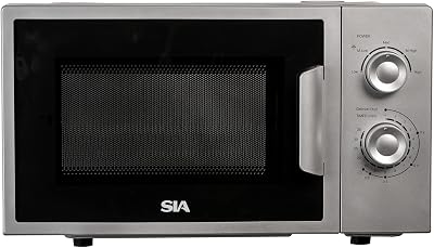 SIA FAM21SI 20L Freestanding Microwave Silver 700W Analogue Dials