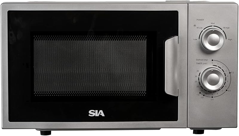 SIA FAM21SI 20L Freestanding Microwave Silver 700W Analogue Dials