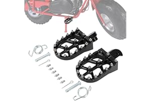 IUVWISN Mini Bike Foot Pegs CNC for CT200U CT200U-EX BT200X CT100U Mega Moto Trail 100cc 212cc 196cc Black,Wider MX Style Footpegs Foot Rest