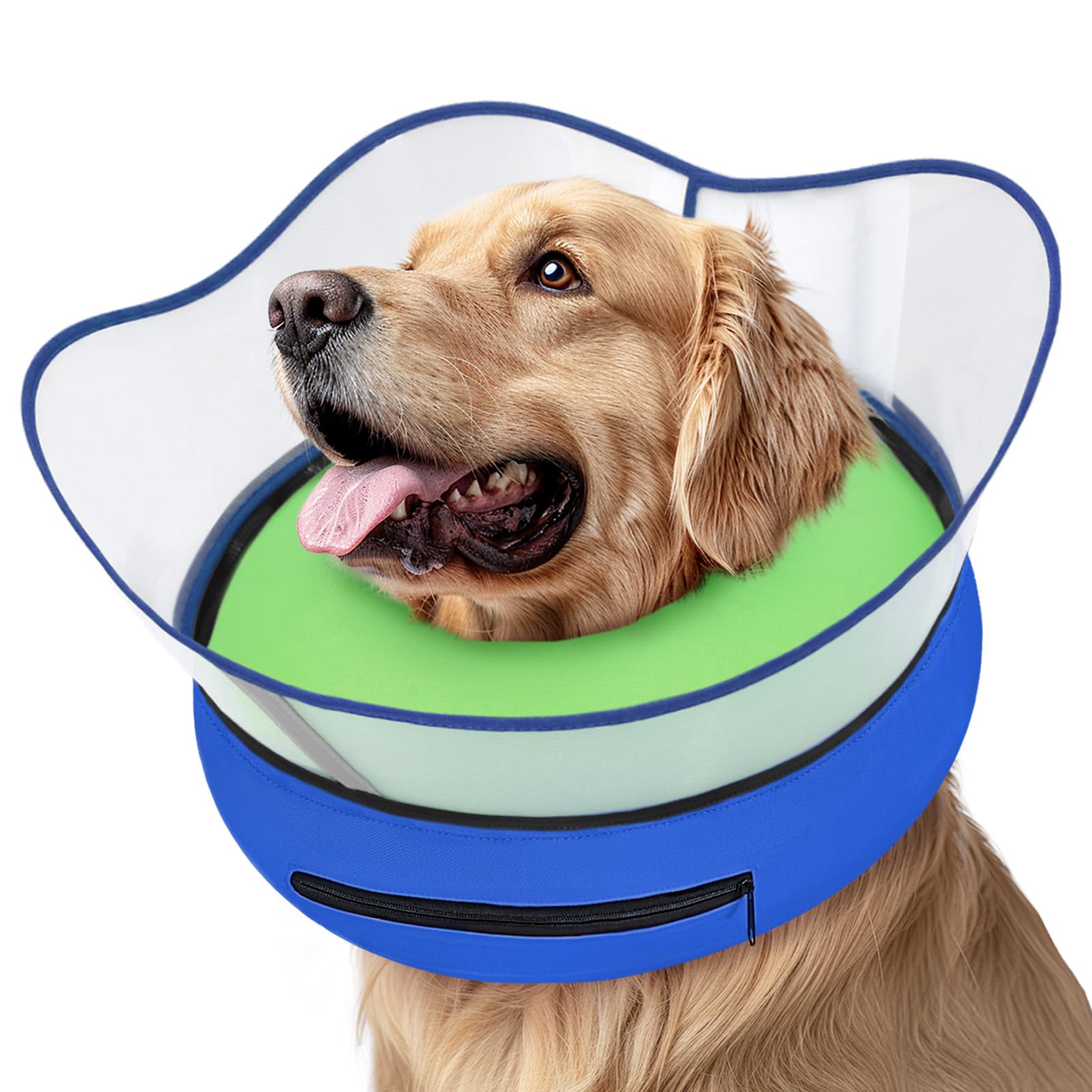 Photo 1 of Supet Raised Inflatable Dog Cone Collar to Stop Licking, Soft Dog Cone Alternative for Small Medium Large Dogs, Doggie Donut Collar After Surgery