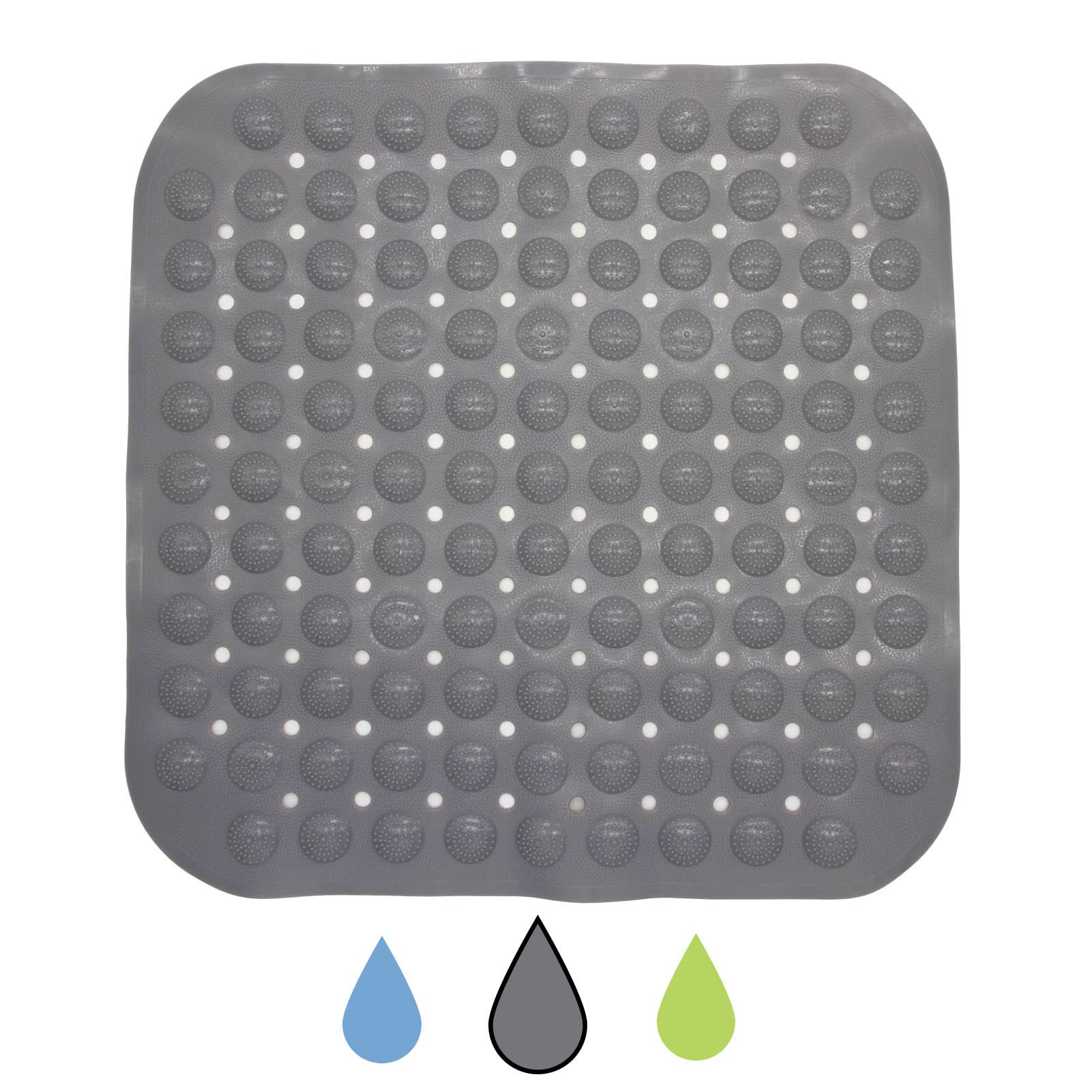 Cresitch Bath Mat, Bathtub Mats With Suction Cups, Shower Mat Non Slip, Bath Mats For Bathroom Non Slip, Non Slip Shower Mats For Inside Shower (Grey,47x47 cm/18.5x18.5in)