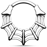 TRBR 16G Spider Web Septum Ring Surgical Steel Daith Earring, Goth Septum Jewelry for Septum Piercing, Punk Septum Clicker Daith Piercing Jewelry 16 Gauge 8mm