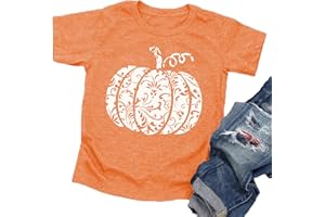 CAZYCHILD Toddler Boys Girls Halloween Shirts Pumpkin T Shirt Kids Short Sleeve Cute Graphic Tee Tops