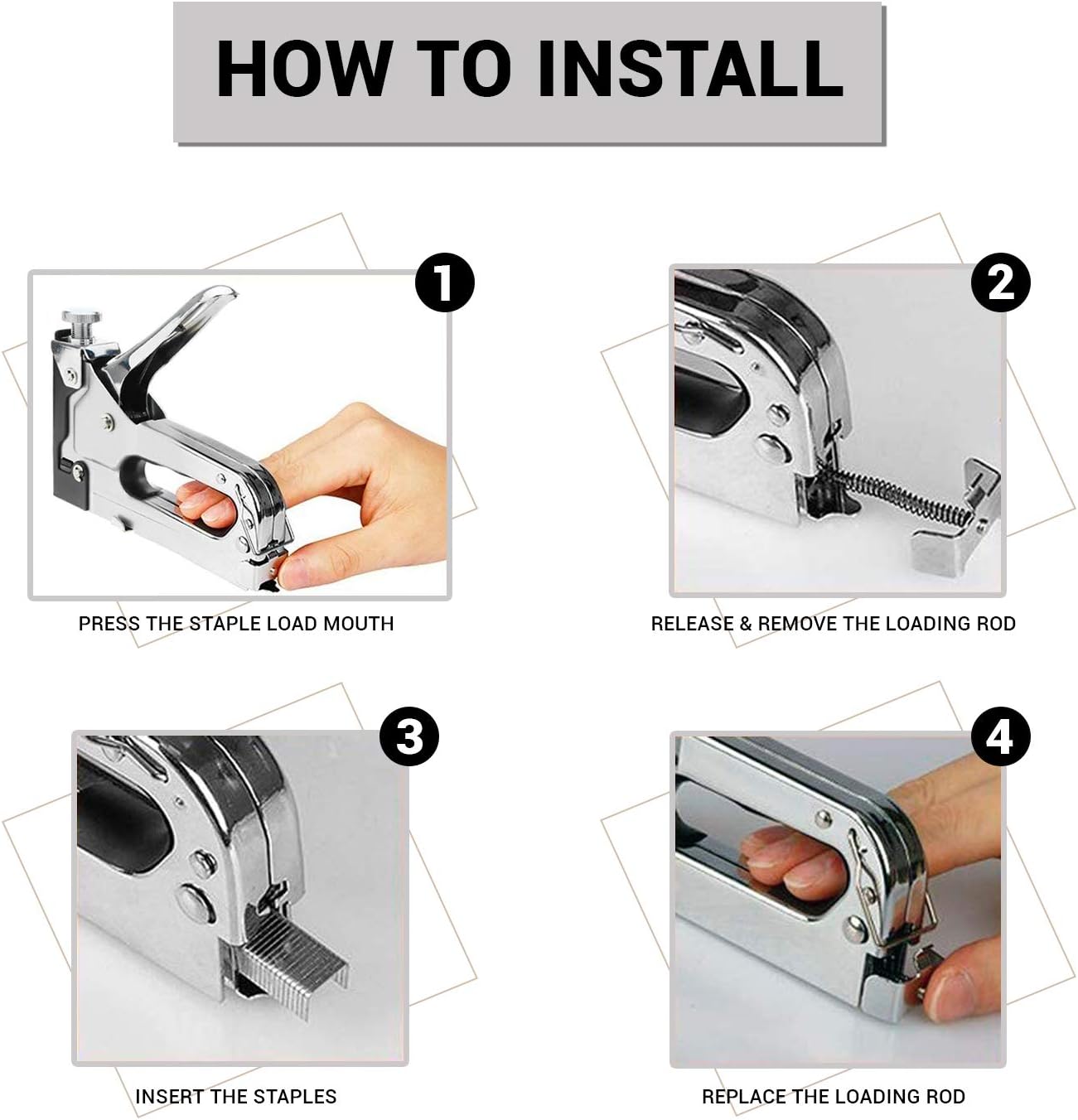 MAJESTIKA – Heavy Duty Staple Gun for Upholstery with 1500 Staples (D, U and T-Type), Staple Remover, 3 in 1 Stapler Gun for Upholstery, DIY Repair, Decoration, Carpentry, Wood Furniture. : Office Products