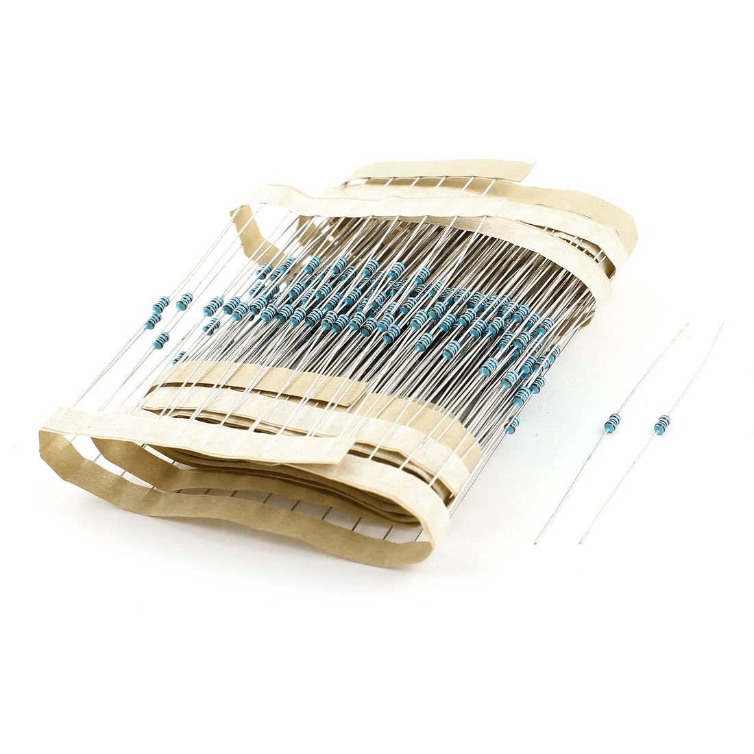 sourcing map 1/6W 1/8W 1% 10K Ohm Axial Lead Flameproof Metal Film Resistor 400 Pcs