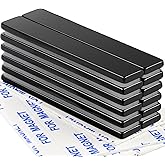 DIYMAG Strong Magnets, 12 Pack Neodymium Magnetic Strips Adhensive Backing | Black Industrial Rare Earth Flat Magnet Bar Heave Duty for Fridge, Whiteboard, Classroom and Craft 2.36 x 0.39 x 0.12 Inch