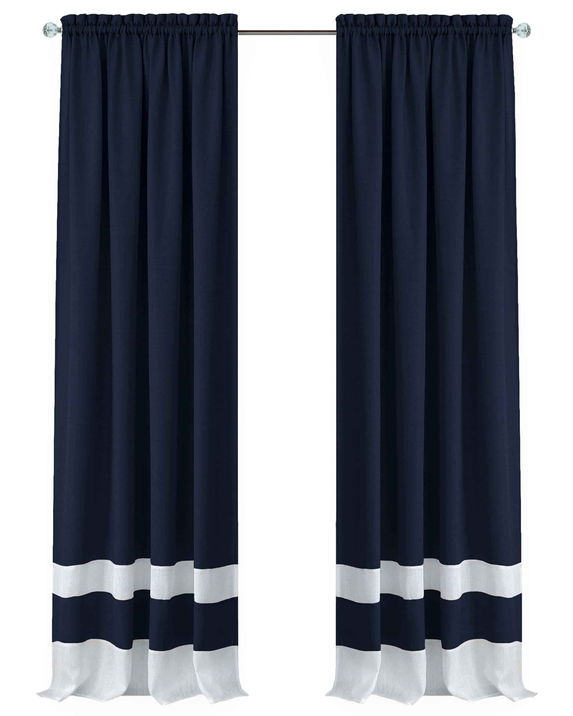 Achim Home Furnishings Soft Window, Polyester, Navy/White, 52x84