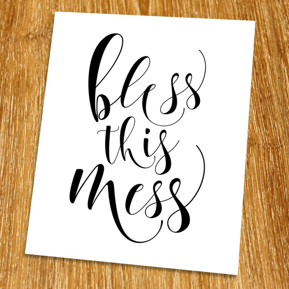 Amazon Com Bless This Mess Print Unframed Bedroom Decor