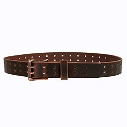 Men’s Classic Leather Belt, Double Prong Retro