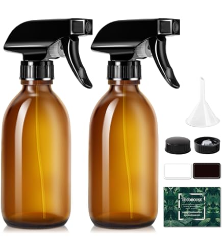 2 Flaconi Spray In Vetro Da 113g Per Capelli E Viso | Vuoti E Ricaricabili Con Ugello Nebulizzatore Fine | Set Con Imbuto E Pipette Per Oli Essenziali