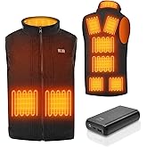Beautiq Heated Vest for Men, Fleece with Battery 16000mAh 7.4V Heated Vest, 9 Heating Zones Warming Vests for Cycling Skating