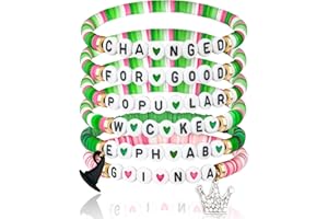 Anpzband Wicked Friendship Bracelets Set- Witch Hat & Crown Charm Bracelet, Glinda - Elphaba Witch Merch Bracelet, Birthdays Party Favors Presents Accessories for Women Bff Couples Fans