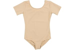 Leveret Girls Leotard Basic Short Sleeve Ballet Dance Leotard Kids & Toddler Shirt (Toddler-14 Years) Variety of Colors