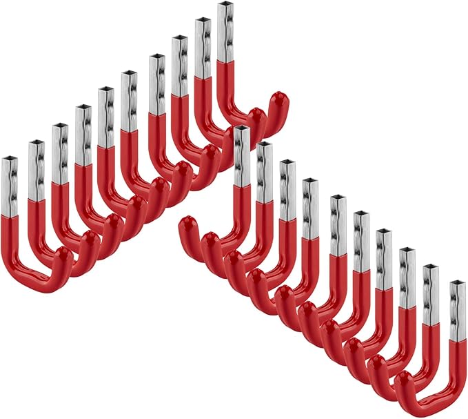 Ganci Da Parete OrgaTech - 8 Pezzi Portaoggetti Con Cappuccio Protettivo Rosso - Foto 10