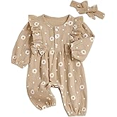 Kaipiclos Baby Girl Clothes Romper Newborn Girl Outfits Daisy Print Long Sleeve Jumpsuit Baby Clothes Girls 0 3 6 12 18 24 M