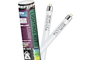 Reptispa 5.0 UVB Light for Reptiles, T5 HO 8 Watt Reptile Lamp Tube, Pack of 2 Fluorescent UVB Bulb, Basking Light for Bearded Dragon, Simulate Natural Sunlight for Reptiles and Amphibians