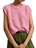 Saodimallsu Womens Sleeveless Crewneck Sweaters