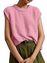 Saodimallsu Womens Sleeveless Crewneck Sweaters