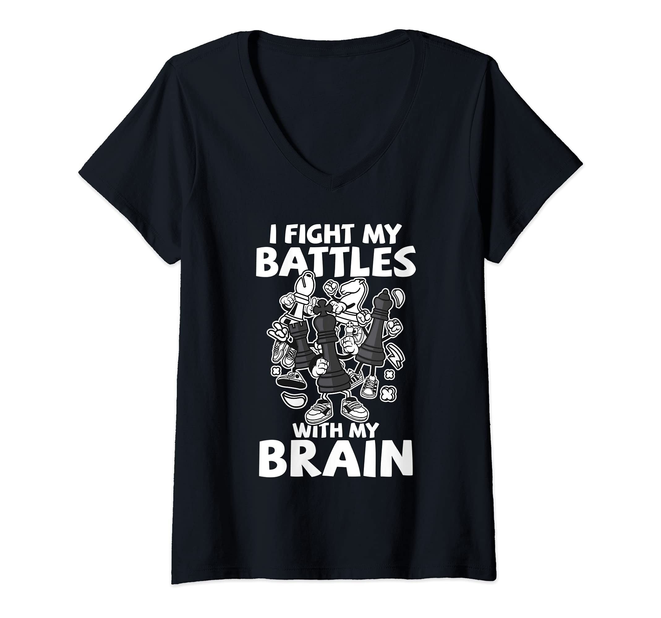 Womens Chess Player Chess Lover V-Neck T-Shirt