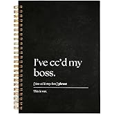 MOFUYU Boss Gifts for Women,Boss Lady,Meeting Notebook for Work,Funny Office Notebook Journal for Work,Spiral Journal for Work Notes, I've Cc'd My Boss Gag Gift for Boss or Employee 5.5x8.3 Inch
