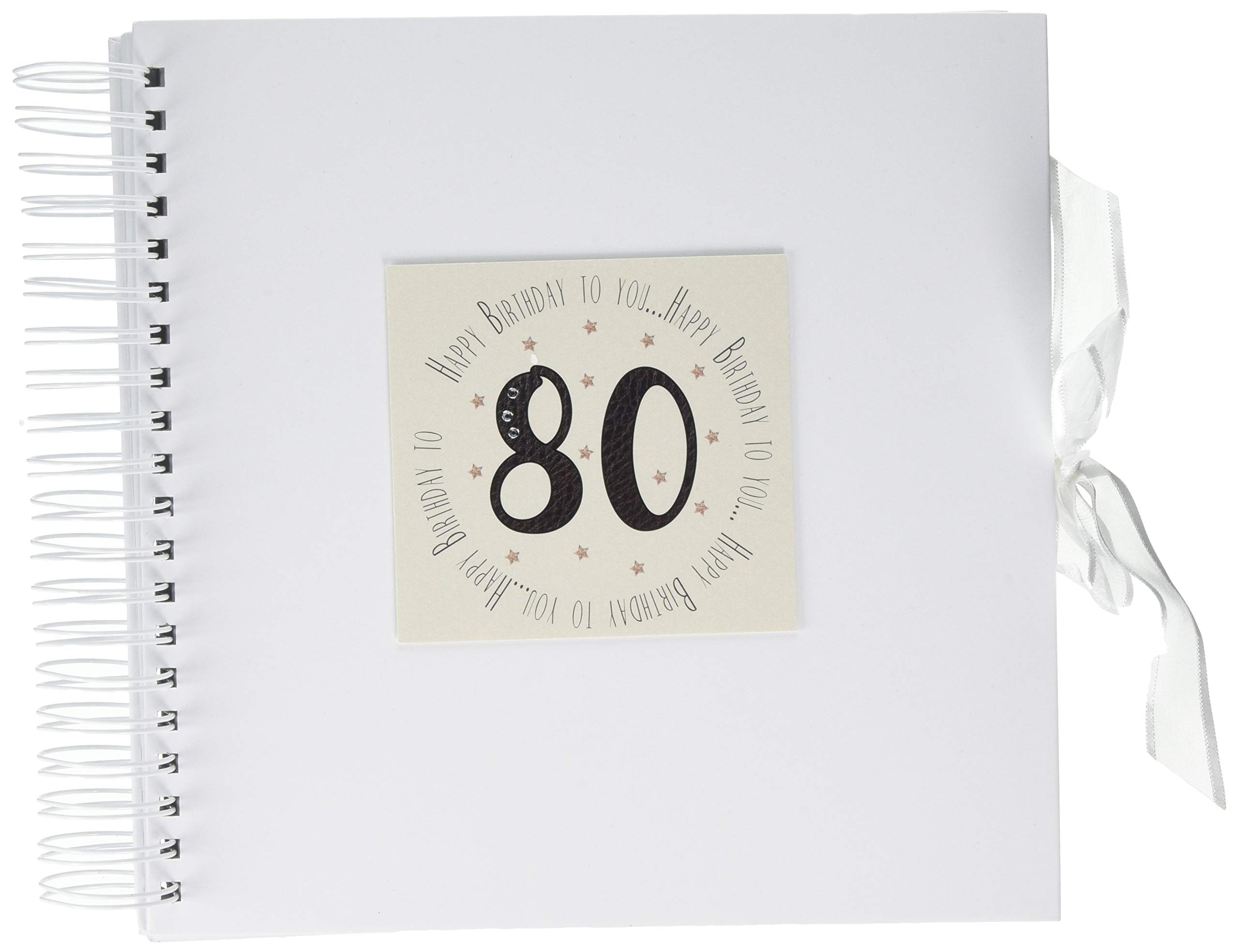 White Cotton Cards ‘Happy Birthday to You, 80' Card & Memory Book (MTGA80C)