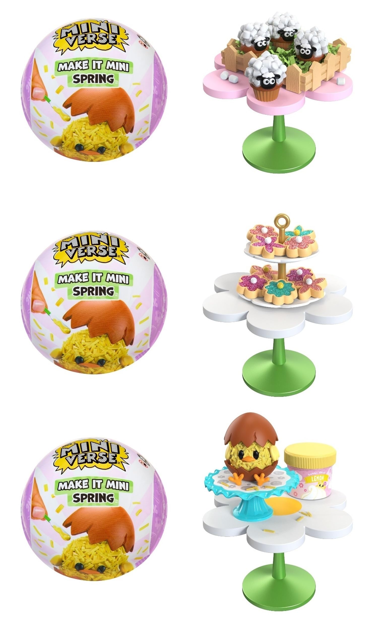 Photo 1 of **Only two** MGA's Miniverse Make It Mini Make It Mini Spring (3 Pack), Seasonal, Easter, Blind Pack, DIY, Crafts, Resin, Replica Food, Not Edible, Collectors, 8+