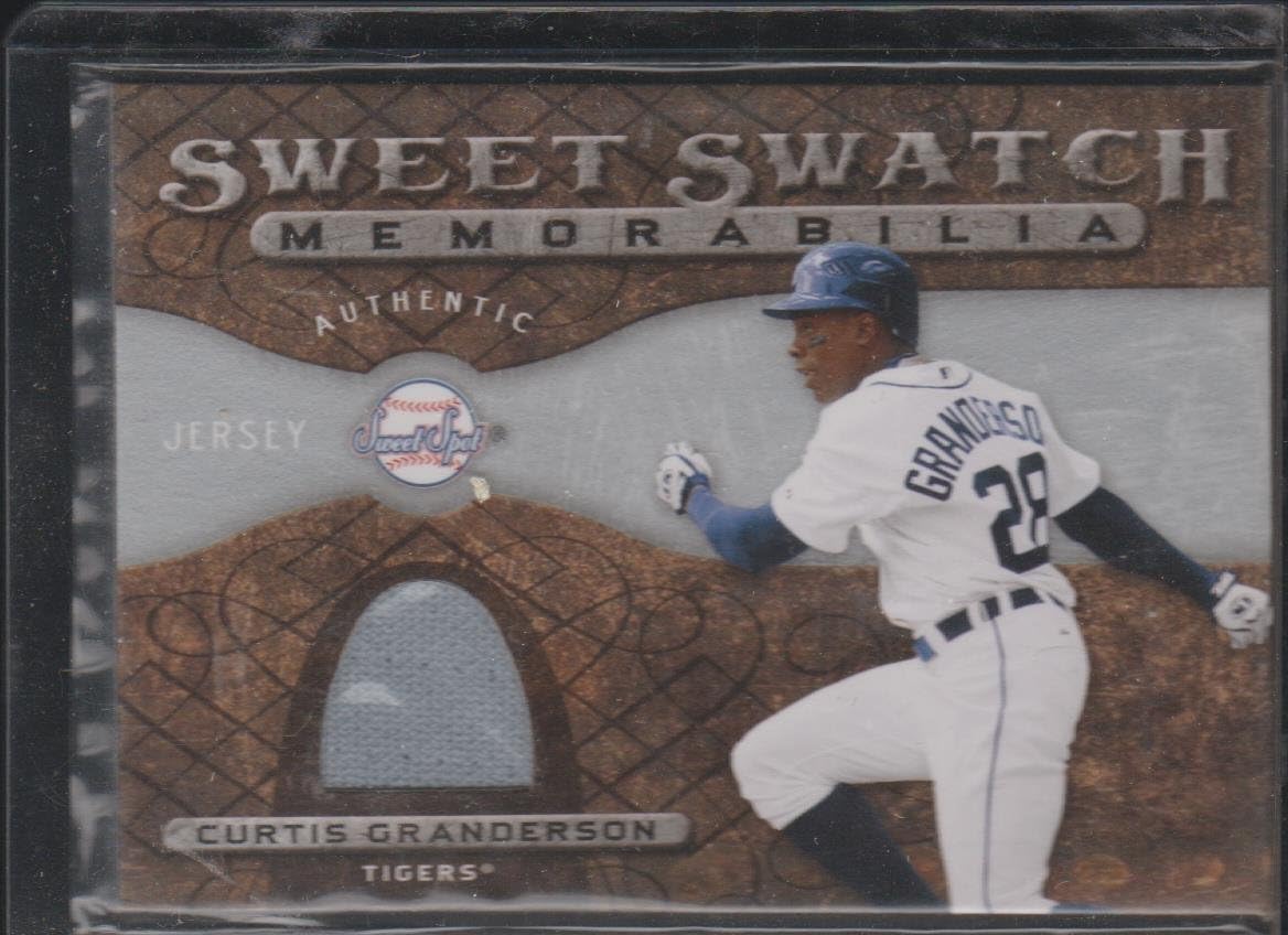 2009 Sweet Spot Curtis Granderson Tigers Game Used Jersey Baseball Card #SS-CG
