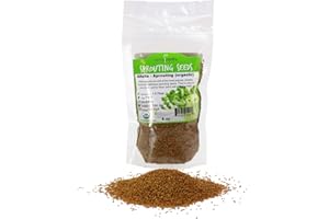 Certified Organic Alfalfa Sprouting Seed- 8 Oz - Handy Pantry Brand - High Sprout Germination- Edible Seeds, Gardening, Hydroponics, Growing Salad Sprouts, Planting, Food Storage & More