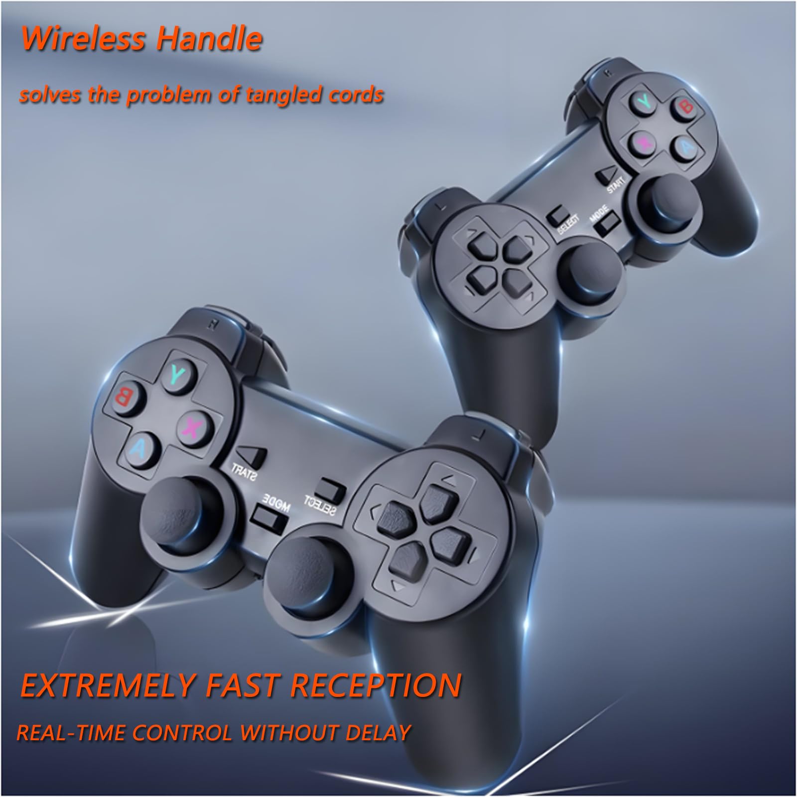 TEFELE Wireless Retro Game Console, Plug-and-Play Retro Video Games, Built-in 20,000+Games and 23 Emulators, Classic Video Games with 4K HDMI Output, with Upgrade Dual 2.4G, Controllers Black(64GB)
