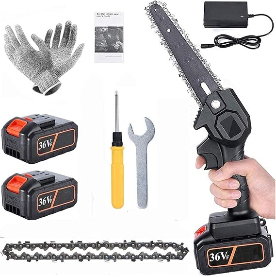 6 Inch Mini Chainsaw, Portable Cordless 36V Small Electric Chain Saw