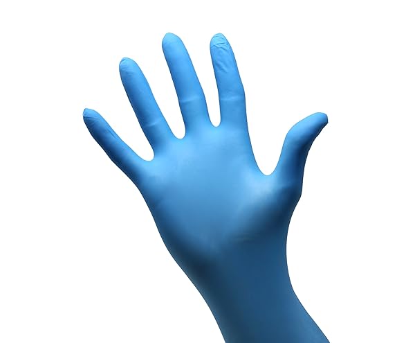 SAFEGUARD NITRILE EXAM GLOVES, POWDER FREE, MEDICAL GRADE GLOVES, LATEX FREE, DISPENSER PACK, LARGE SIZE IN BLUE, 100 COUNT