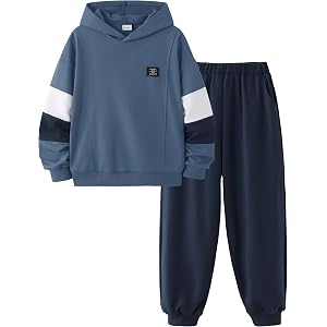 GEMLON Boys Hoodies and Pants Size 6-14T Boys Clothes 2PCS for Casual