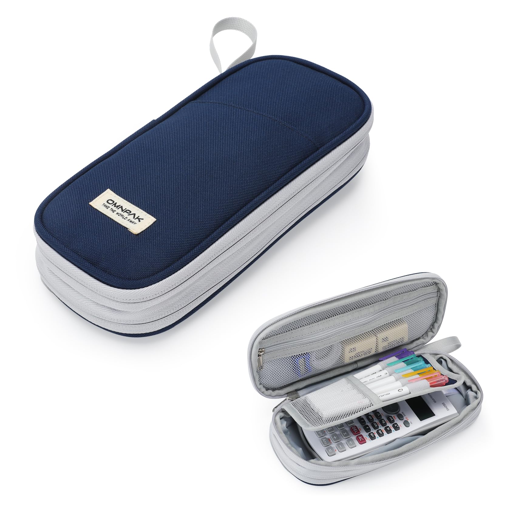 Omnpak Pencil Case Expandable Large Capacity School Student Teenage Cute Girl Boy Stationery Storage Spill Proof Scratch Resistant Pencil Eraser