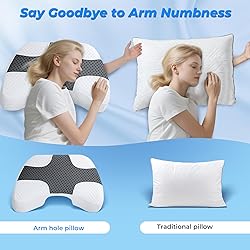 SAHEYER Side Sleeper Pillow with Arm Hole, Upgraded