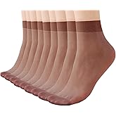 YAGAXI Women's Everyday Sheer Ankle Nylon Soft socks - 9 Pairs 20D Reinforced Toe with Comfort Top Hosiery