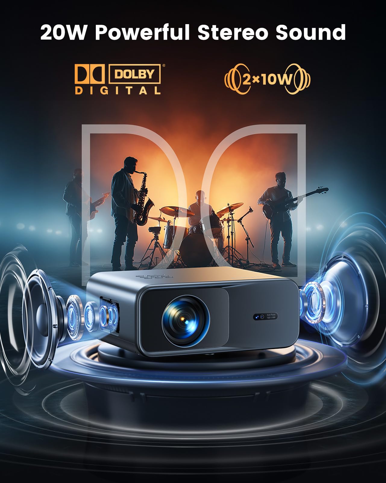 [Official Google TV]Smart-Outdoor-Projector 4K Supported, Home Theater Projector with Wi-Fi 6 & Bluetooth, Movie Proyector with Dolby for Indoor & Outdoor WIMIUS G1 (Gray, Standard)