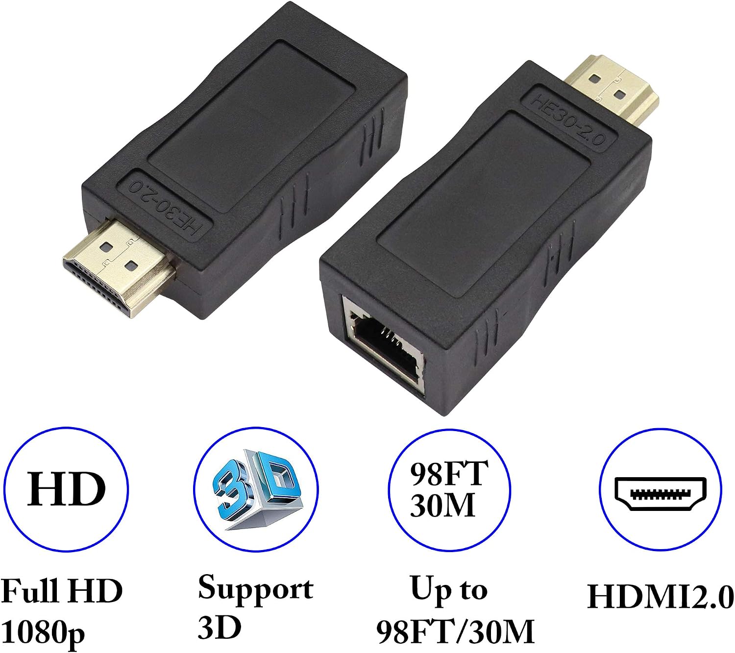 zdyCGTime 1080P HDMI male to RJ45 female converter 4k Network ethernet adapter,HDMI Extender by cat.6/6e cable,HDMI repeater - Image 4